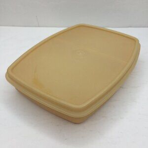Vintage Tupperware Packette Divided Lunch Snack Sandwich Storage Container Beige